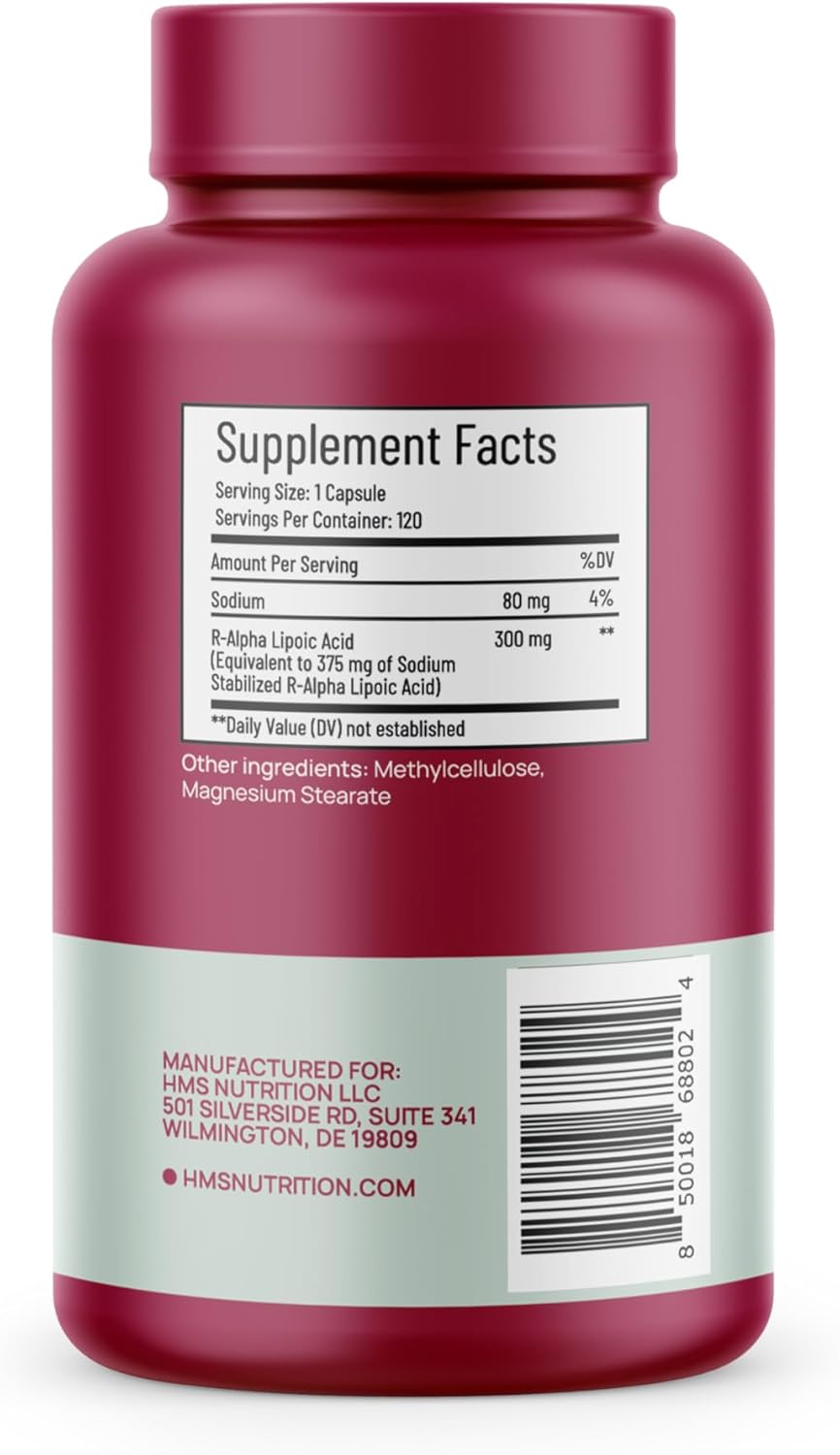 Stabilized R-Lipoic Acid – 300 mg Capsules – Dietary Supplement