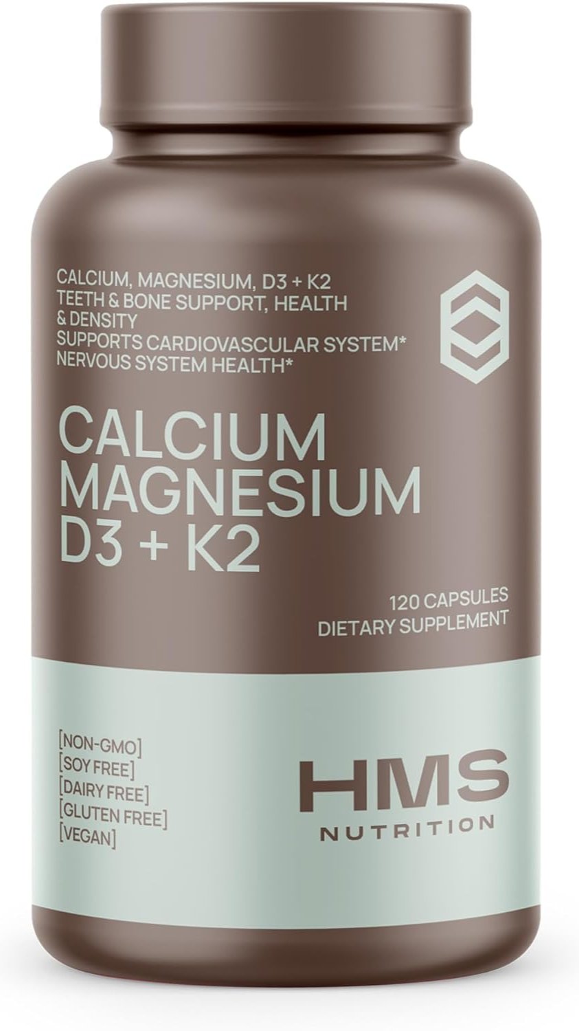 Calcium, Magnesium, Vitamins D3 and K2 - 120 ct.