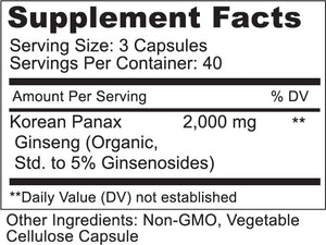 Korean Red Panax Ginseng Extract Powder Supplement - 2000mg