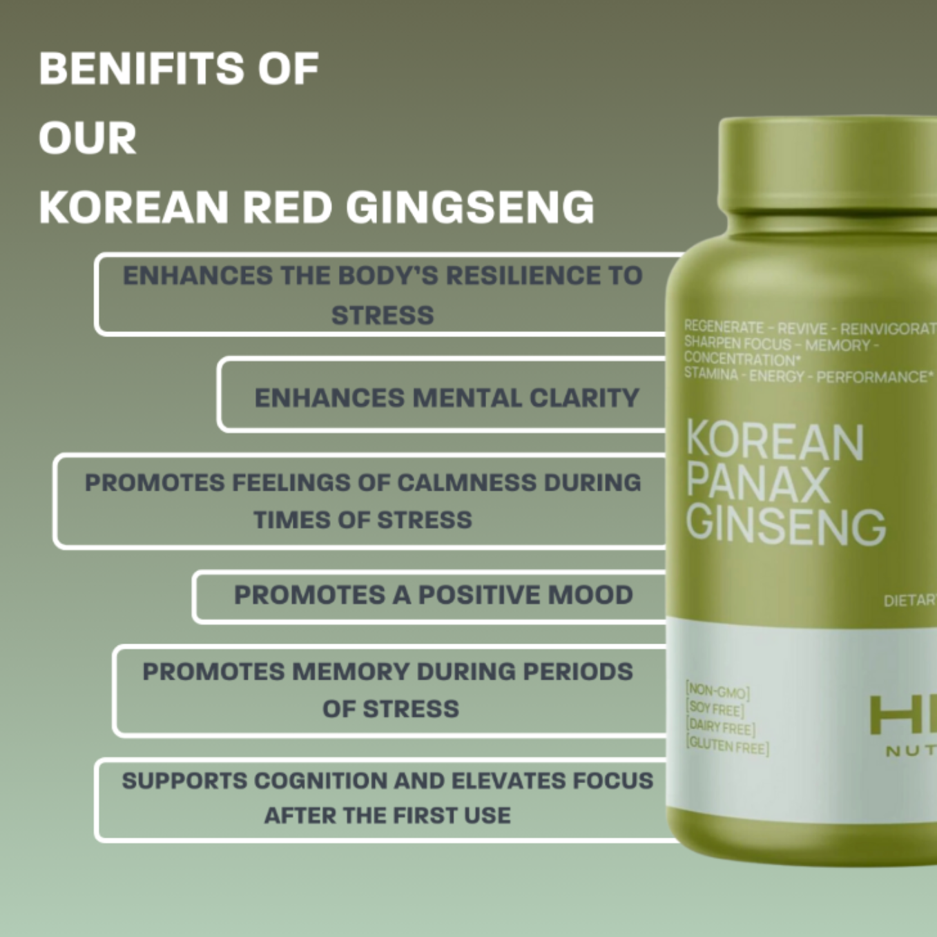 Korean Red Panax Ginseng Extract Powder Supplement - 2000mg