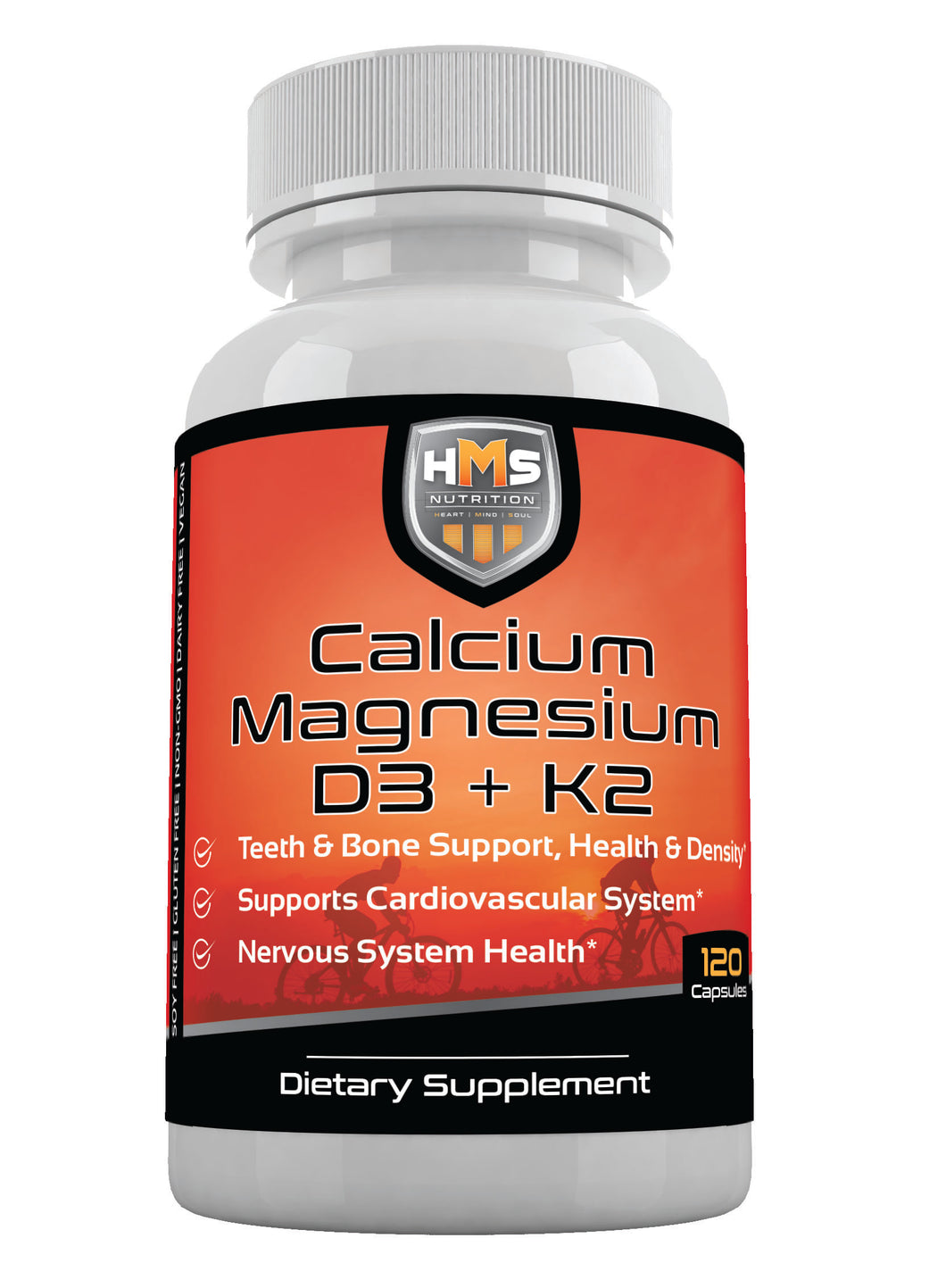 Calcium, Magnesium, Vitamins D3 and K2 - 120 ct.