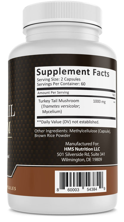 Turkey Tail Mushroom Supplement - 1000mg